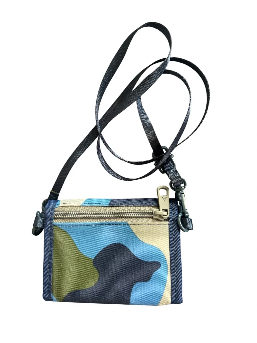 Camouflage Compact Wallet with cross strap